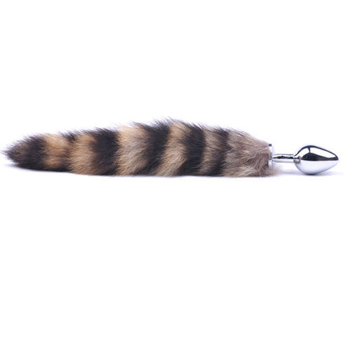 Metallic Anal Plug with Fox Tail